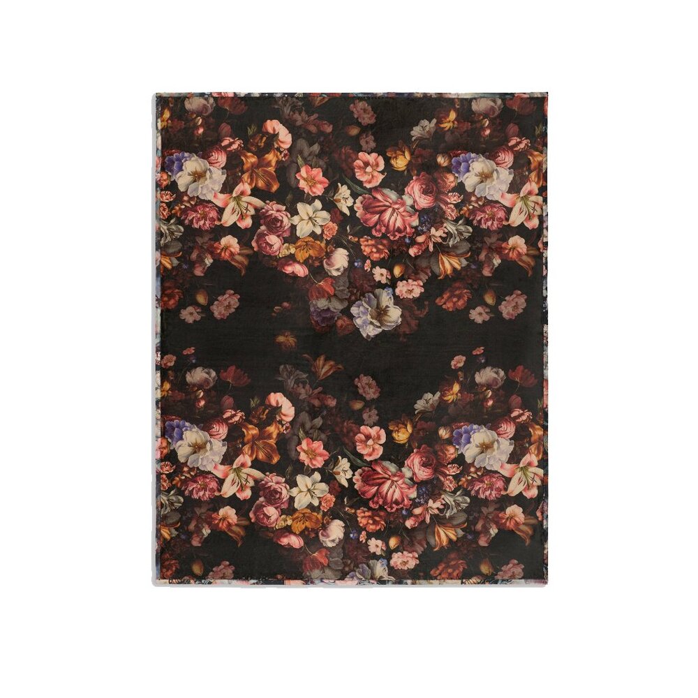 Johnny Was Beckett Blooms Cozy Travel Blanket Reversible Floral Dark Brown NEW